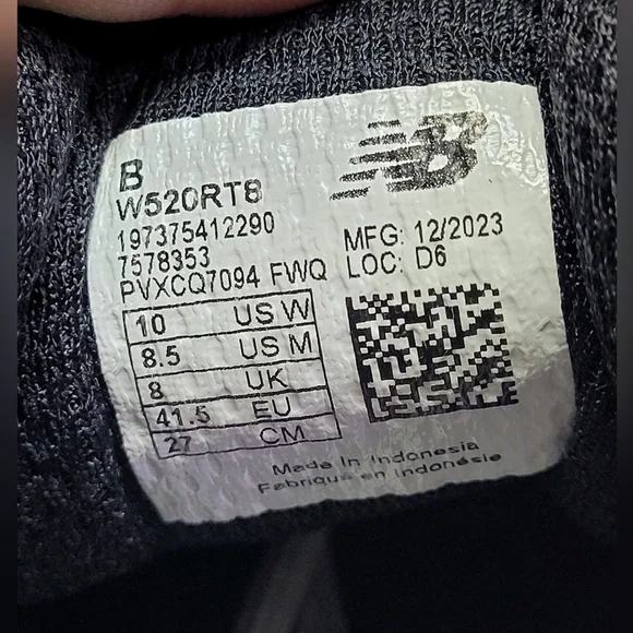 New Balance 520 V8 Shoes W520RT8 Womens 10 B Mens 8.5 Lightweight Running - Picture 10 of 10